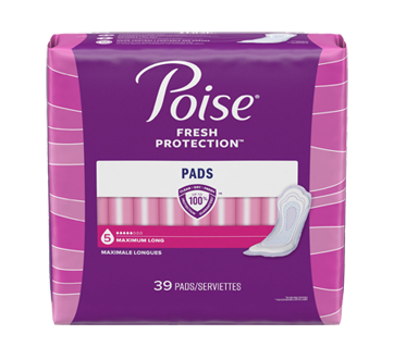 Postpartum Incontinence Pads, Maximal Flow, Long, 39 units – Poise :  Incontinence