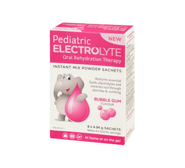 Image 1 of product Pediatric Electrolyte - Pediatric Electrolyte powder, 8 x 4.94 g, Bubble gum