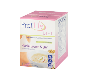 Image 1 of product ProtiLife - Diet Oatmeal Mix, 5 x 43 g, Maple And Brown Sugar 