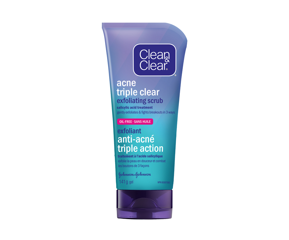 Acne Triple Clear Exfoliating Scrub, 141 g Clean & Clear Pimples or