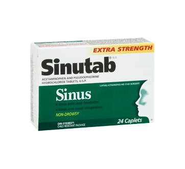 Image 2 of product Sinutab - Extra Strength Sinus Non-Drowsy Caplets, 24 units
