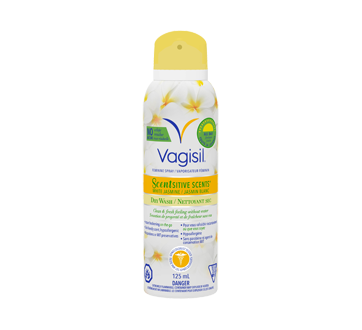 Image of product Vagisil - Feminine Spray Dry Wash, 125 ml, White jasmine