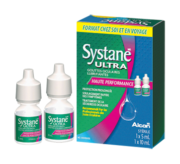 Image of product Systane - Ultra Lubricant Eye Drops, Home and Away Pack, 1 x 5 ml & 1 x 10 ml