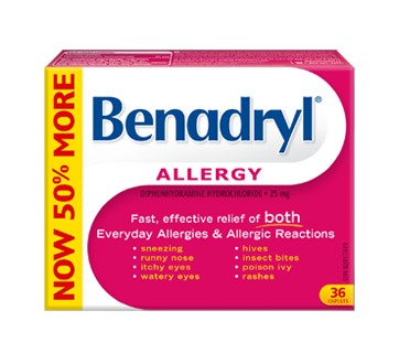 Image of product Benadryl - Allergy Relief Caplets, 36 units