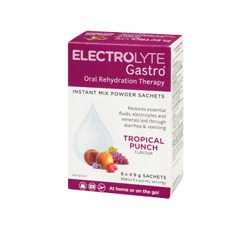 Image 1 of product Electrolyte Gastro - Electrolyte Gastro sachets, 8 X 4.9 g, tropical punch