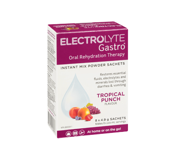 Image 2 of product Electrolyte Gastro - Electrolyte Gastro sachets, 8 X 4.9 g, tropical punch