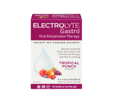 Image 3 of product Electrolyte Gastro - Electrolyte Gastro sachets, 8 X 4.9 g, tropical punch