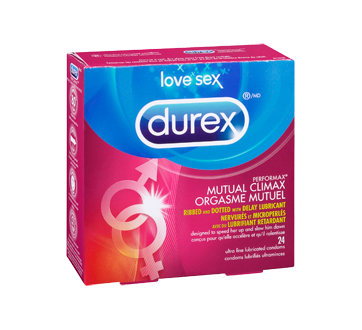 Image 2 of product Durex - Durex Condoms Mutual Orgasm Ribbed, Dotted with Delay Gel, 24 units