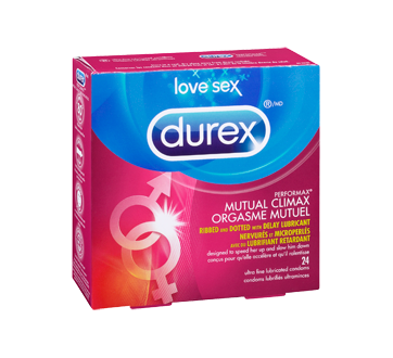 Image 2 of product Durex - Durex Condoms Mutual Orgasm Ribbed, Dotted with Delay Gel, 24 units