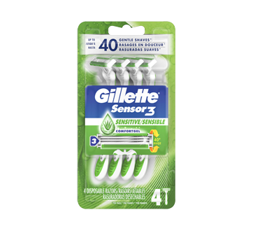 Sensor3 Sensitive Men's Disposable Razor, 4 units