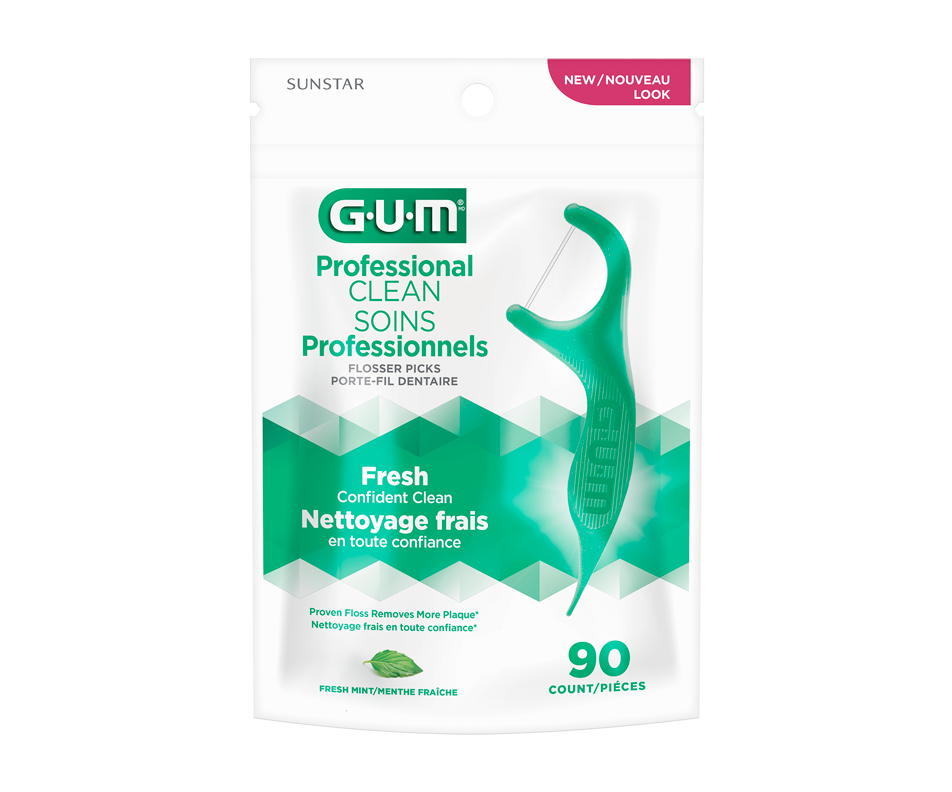 Flosser Picks Professional Clean, Fresh Mint, 90 units G·U·M Dental