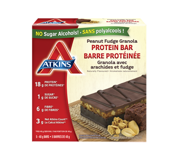 Protein Bar, 5 x 48 g, Peanut Fudge Granola – Atkins : Nutritional