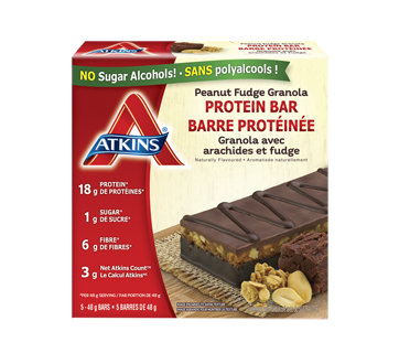 Protein Bar, 5 x 48 g, Peanut Fudge Granola – Atkins : Nutritional