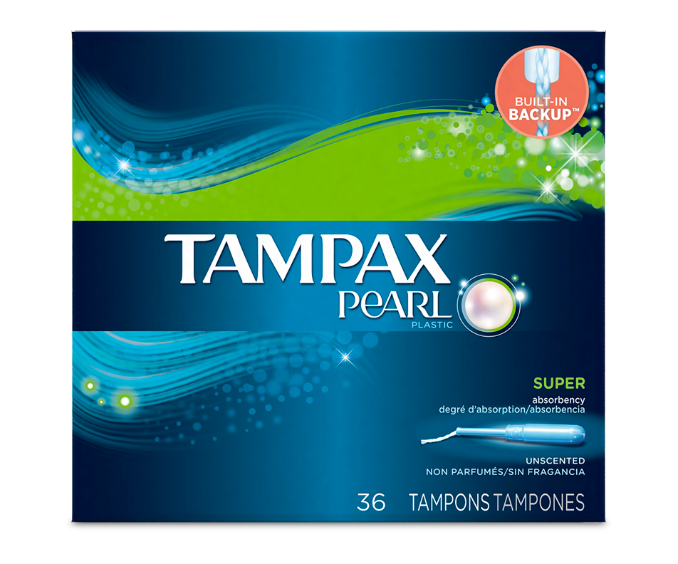 Pearl Plastic Tampons Super Absorbency Unscented, 36 units Tampax