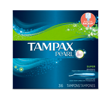 Pearl Plastic Tampons Super Absorbency Unscented, 36 units