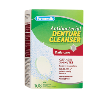 Antibacterial Denture Cleanser Daily Care, 108 units, Mint