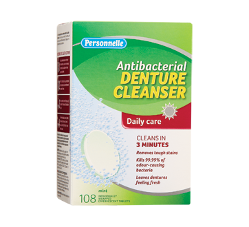 Antibacterial Denture Cleanser Daily Care, 108 units, Mint
