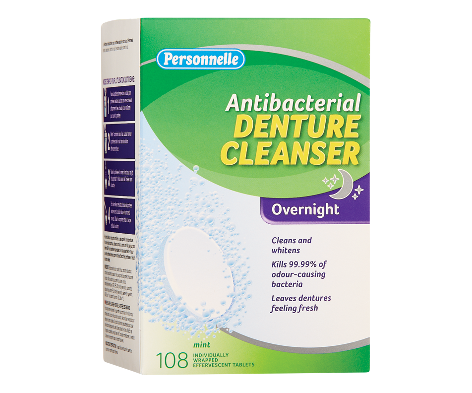 Antibacterial Denture Cleanser Overnight, Mint, 108 units Personnelle