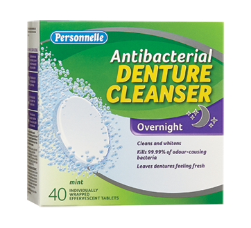 Antibacterial Denture Cleanser Overnight, 40 units, Mint