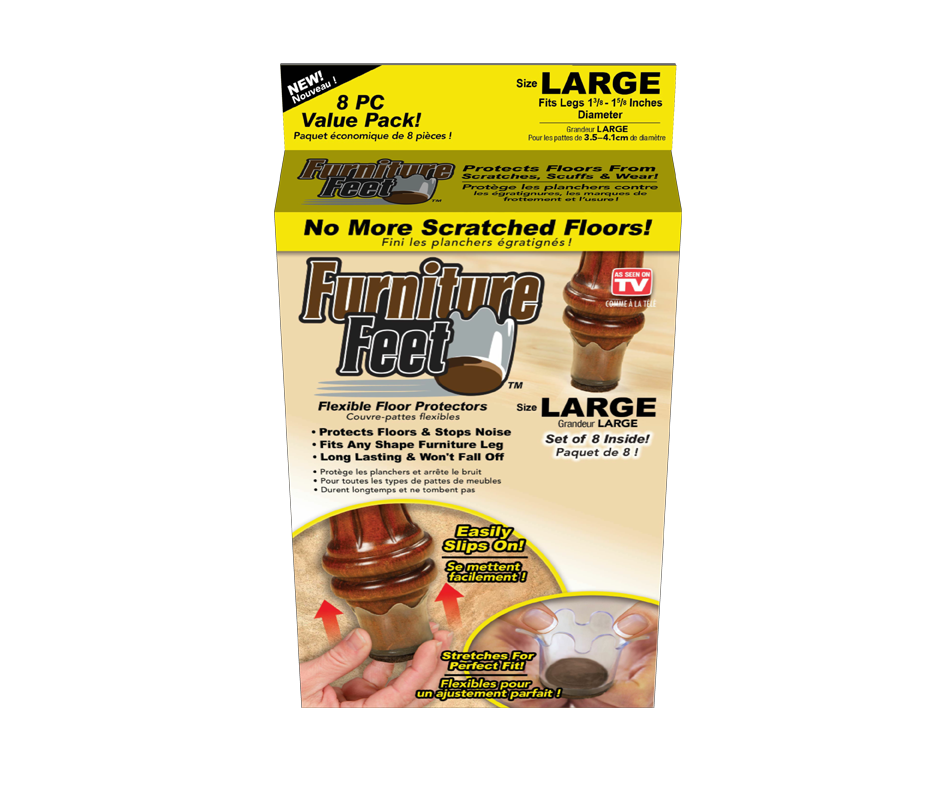 Flexible Floor Protector, 8 units, Large Furniture Feet As seen on
