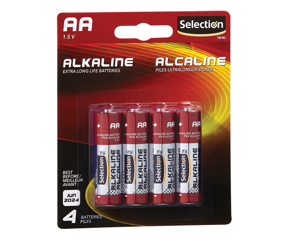 Alkaline Batteries AA, 4 units Selection Standard batteries and