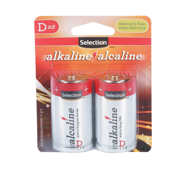 D Size Alkaline Battery, 2 units