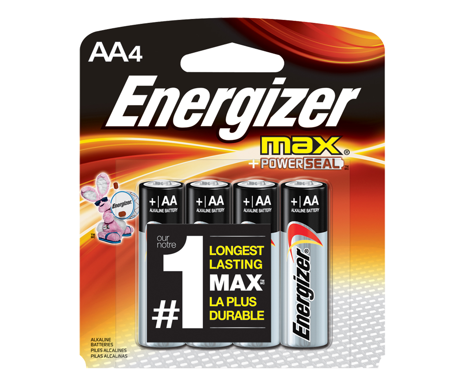 Batteries, Regular Packs, Max AA4 Energizer Standard batteries and cells Jean Coutu