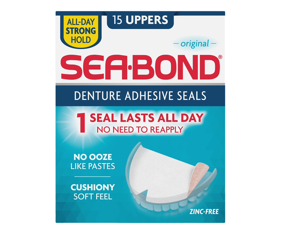 Original Denture Adhesive Seals Upper, 15 units SeaBond Denture product Jean Coutu