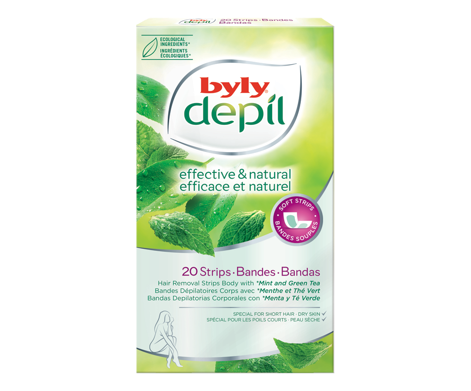 Depil Hair Removal Body Strips, Mint & Green Tea, 20 units Byly Wax