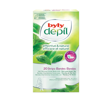 Image of product Byly Depil - Hair Removal Body Strips, 20 units, Mint & Green Tea