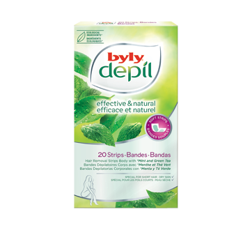 Depil Hair Removal Body Strips, Mint & Green Tea, 20 units