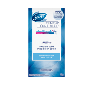 Image of product Secret - Clinical Strength Invisible Solid Antiperspirant & Deodorant, 45 g, Completely Clean