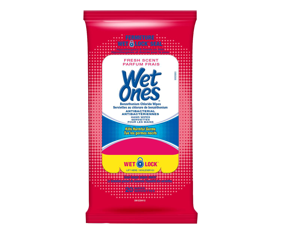 Antibacterial Hand Wipes, Fresh Scent, 20 units Wet Ones Wet wipe