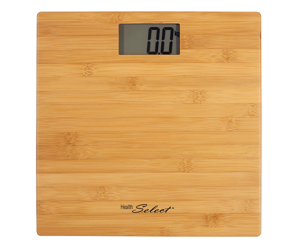 Electronic Bathroom Scale with Bamboo Surface, 5.5 L Health Select