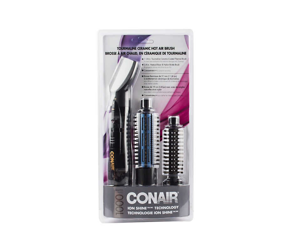 Tourmaline Ceramic Hot Brush, 3 units Conair Flat or curling iron
