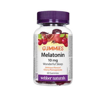 Image of product Webber Naturals - Melatonin Gummies 10 mg, Cherry Pomegranate, 60 units