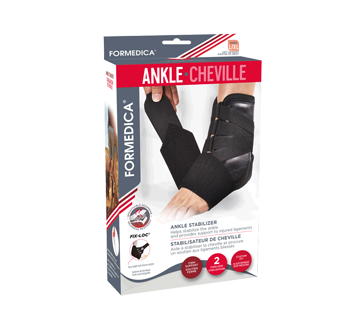 Ankle Stabilizer Fix-Loc, 1 unit, Large/X-Large, Men: 10 - 12, Women: 12 et +, Black