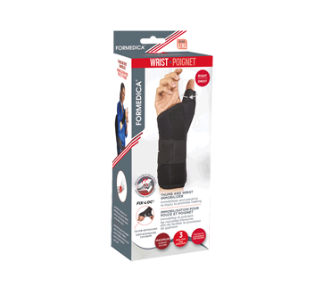 Image of product Formedica - Thumb And Wrist Immobilizer Fix-Loc, 1 unit, Right, 23 - 29 cm, Large/X-Large, Black