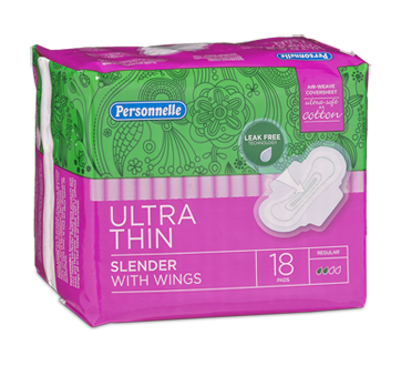 Ultra-Thin Small Pads with Wings, 18 units, Regular