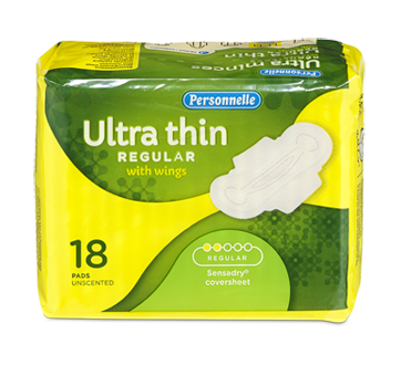 Ultra-Thin Pads with Wings, 18 units, Regular