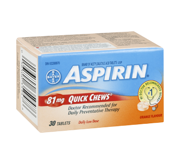 Image 2 of product Aspirin - Aspirin Quick Chews Daily Low Dose Tablets 81 mg, 30 units, Orange