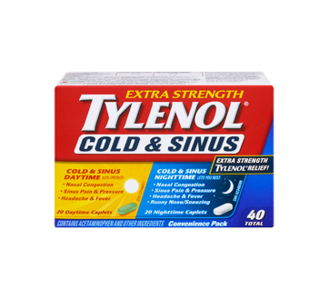 Image 2 of product Tylenol - Tylenol Cold & Sinus Extra Strength Daytime/Nighttime Formula, 40 units