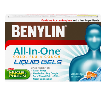 Image of product Benylin - Benylin All-In-One Cold and Flu, 20 units