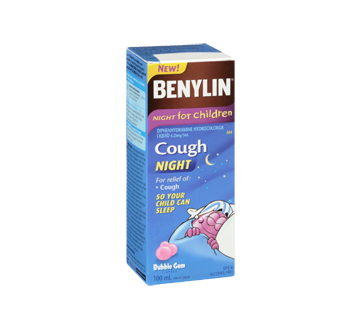 Image 2 of product Benylin - Benylin Cough Night Forumla Syrup for Children, 100 ml, Bubble Gum
