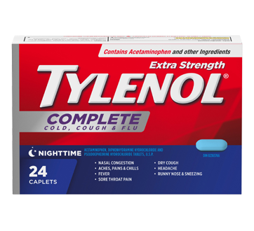 Image 1 of product Tylenol - Tylenol Complete Cold, Cough & Flu Extra Strength Nighttime Formula, 24 units