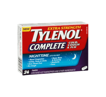 Image 2 of product Tylenol - Tylenol Complete Cold, Cough & Flu Extra Strength Nighttime Formula, 24 units