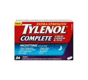 Image 3 of product Tylenol - Tylenol Complete Cold, Cough & Flu Extra Strength Nighttime Formula, 24 units