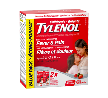Image of product Tylenol - Fever and Pain Children's Oral Suspension, 2 x 100 ml, Berry