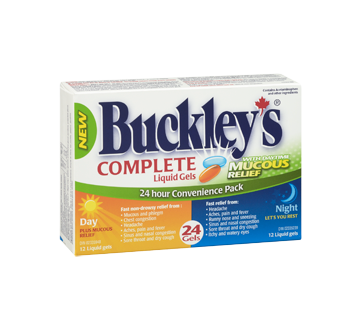 Image 2 of product Buckley - Complete with Mucous Relief Daytime and Nighttime Formula, 24 units