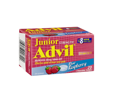 Image 2 of product Advil - Advil Junior Chewable Tablet, 20 units, Blue Raspberry